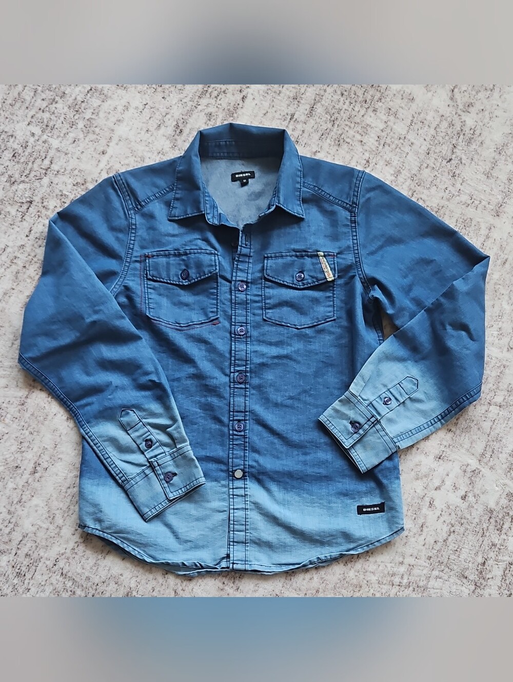 Diesel Boys Blue Ombre Button-Down Shirt